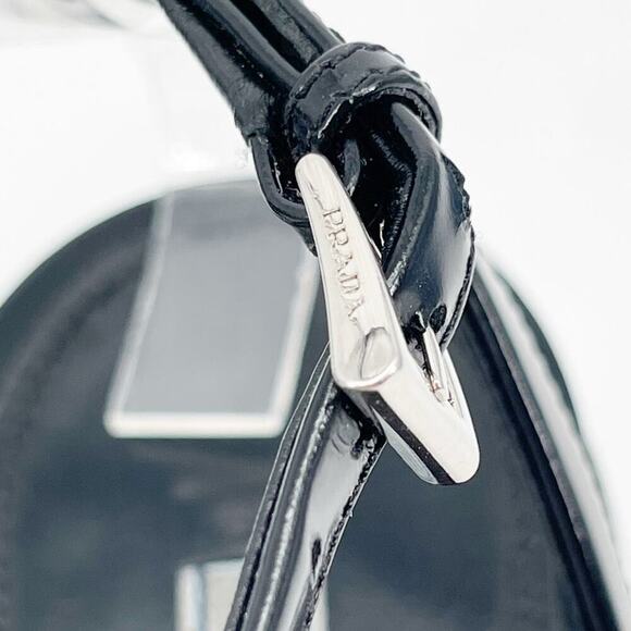 Prada Black Leather Logo Ankle Strap Strappy Sporty Heel Sandal size IT 39 - Picture 10 of 14